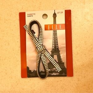 Elle Silver and Gold Rhinestone Bow Barrette
